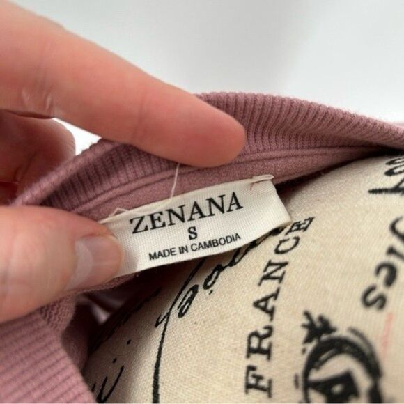 Zenana Long Sleeve Pull Over Sweater Pink Small - Picture 3 of 7